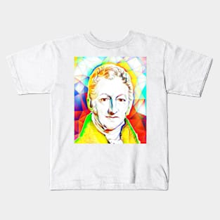 Thomas Robert Malthus Colourful Portrait | Thomas Robert Malthus Artwork 11 Kids T-Shirt